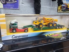 CARARAMA 1:50 TRUCK. VOLVO LOW LOADER WITH DUMP TRUCK LOAD.