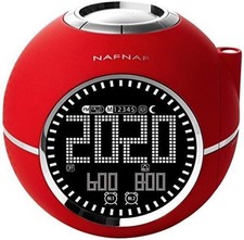 NAFNAF Clockine radio alarm clock with projection, red