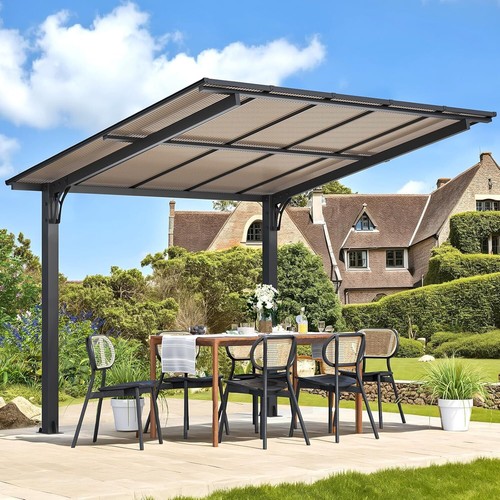 Hardtop lean pergola - hardtop, heavy
