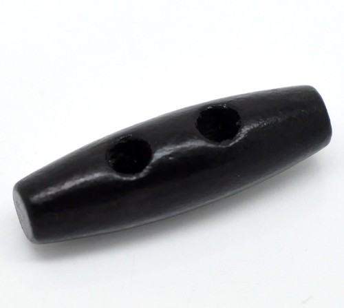 Black coloured wooden toggle - coloured,