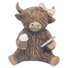 Highland Cow Coffeeholic Girl
