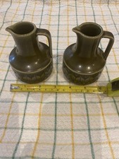 1970’s Green & Black Hornsea Pottery Heirloom Cruet Jugs - Chipped See Photos