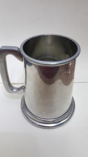 Rare English Pewtar Tankard, etched glass bottom  Cohen's For Scrap 600
