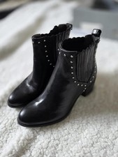 Manas Black Leather Studded