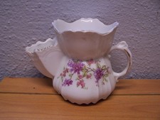 Vintage Ceramic Shaving Mug. Purple Lilac Flowers.