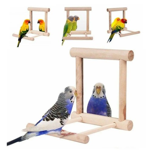 Wooden bird mirror interactive - wooden,