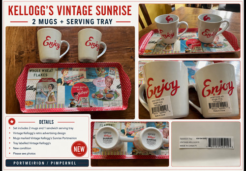 Kelloggs vintage sunrise mugs - kelloggs,