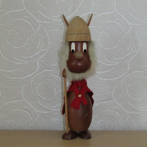 Vintage wooden viking warrior - vintage,
