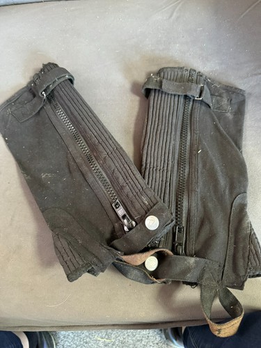 Black half chaps large - black,