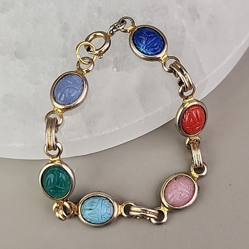 Vintage scarab bracelet - vintage,