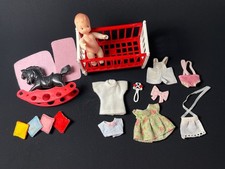 Sindy Walk Park baby 1984 Pedigree 44510 fit 12" doll + rocking horse cot clothe