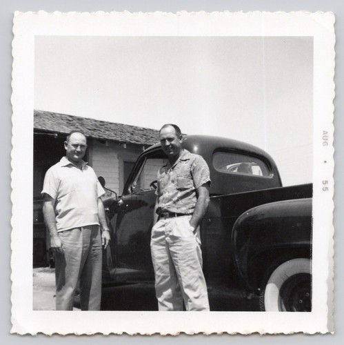 Vintage photo two men standing - photo,