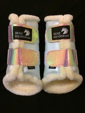 PATENT MERMAID FLEECE BRUSHING BOOTS FOR HORSE TENDON DRESSAGE PROTECTION XS-XL