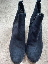 Tamaris Ladies Navy Suede Size 7 Ankle Boots