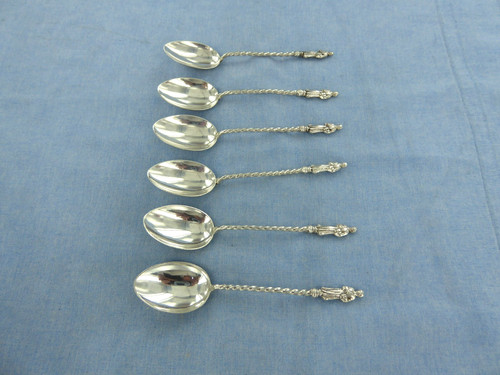 Antique set six sterling - set, of