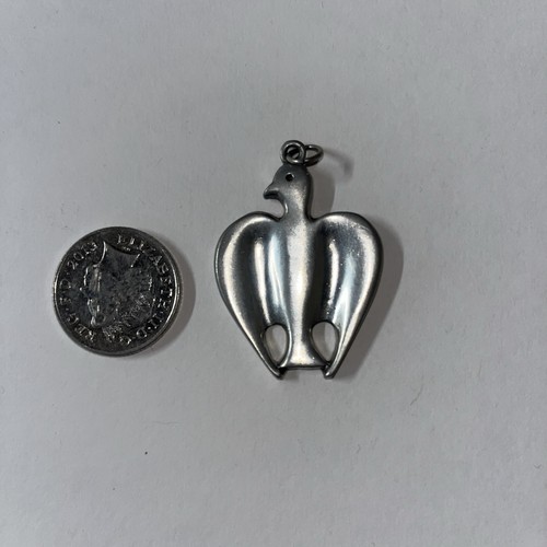 Vintage silver toned bird - silver,