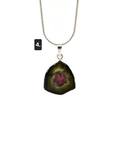 Watermelon tourmaline pendant - watermelon,