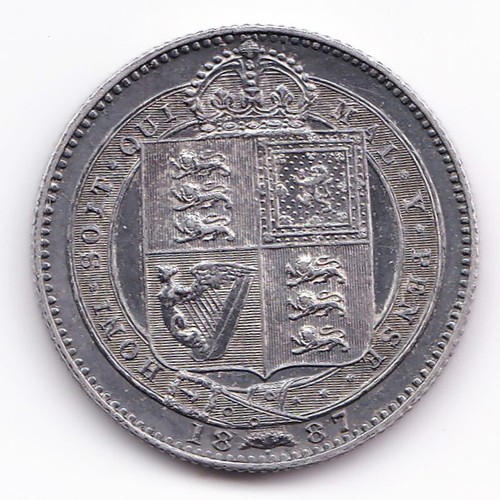 Queen victoria 1887 silver - qv,