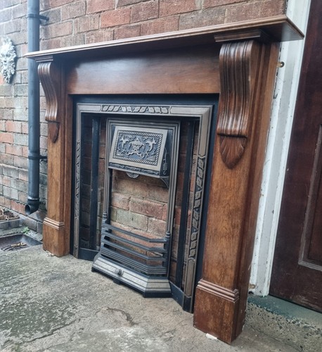Mahogany fireplace surround - fireplace, +