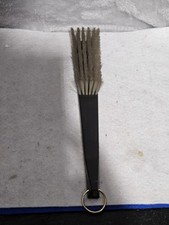 Vintage 10" Brush  Metal and Leather For  Clothing, Hat Made in Japan.