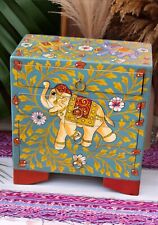 Jewellery Chest Good Luck Indian Elephant Design 4 Drawer Wooden Trinket Storage