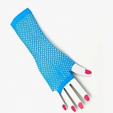 Fishnet Colour Gloves Lace Long Short Fingerless Fancy Dress Party Accessories