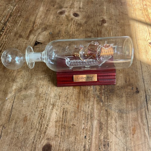 Small ship bottle golden - small,
