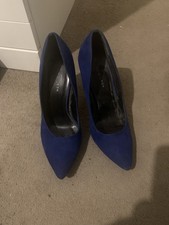 Royal Blue  Faux Suade New look Stiletto High Heels Size 5