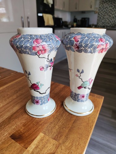 Pair crescent vases unusual - pair, of