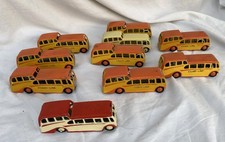 Lot Of 10 Vintage Dinky Toys Diecast Observation Coaches In Need Of Restoration