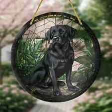 Black Labrador Dog Suncatcher Stained Glass Effect Wall Hanging Decoration Gift
