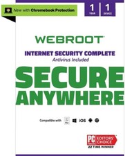 Webroot Secure Anywhere Internet Security COMPLETE 2025, 1 Device, 1 Year