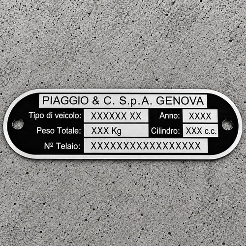 Nameplate fit piaggio vespa - nameplate,