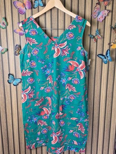 Next green floral linen shift - next,