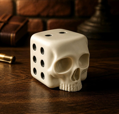 Gothic skull dice ornament - skull,