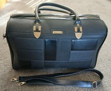 River Island Large Holdall Travel Bag Black Faux Leather