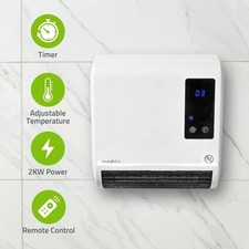 Bathroom Fan Heater Electric LED Thermostat Remote Controlled Wall Mounted 