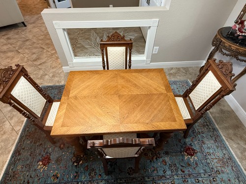 Antique oak draw leaf table - antique, draw-leaf