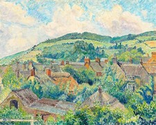 The Village of Chideock  Dorset Lucien Pissarro     Wall  Art  Canvas