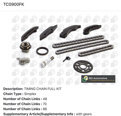 Timing chain kit - timing, for