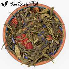 Sencha Energy Tea - Delicious Guarana and Strawberries Stimulating Green Tea