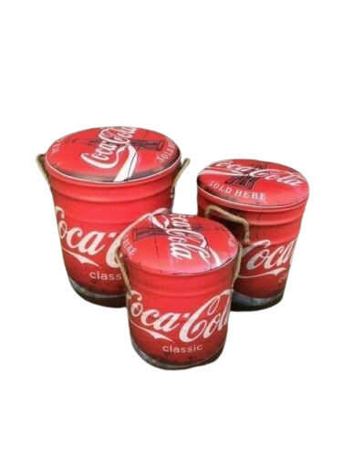 Retro metal storage drum - drum, stool