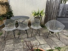 SET OF FOUR VINTAGE HARRY BERTOIA WIRE CHAIRs - 1960's