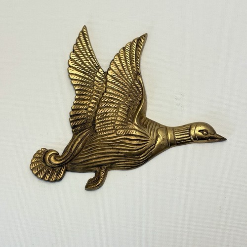 Vintage cast brass flying duck - vintage,