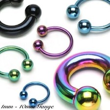 Steel Horseshoe Ring Bar Septum Tragus Nipple Helix Large Heavy Gauge Piercing