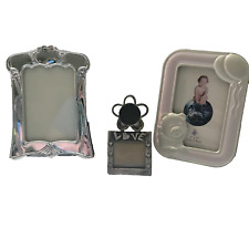 Bundle of 3 Silver Colour Small Photo Frames – All Unused, Non Matching