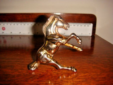 VINTAGE SILVER PLATE/CHROME HORSE FERRARI LOGO STYLE PRANCING HORSE