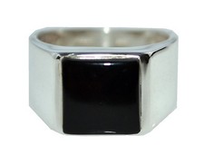 Mens Stunning Black Onyx Ring Signet Rings 925 Sterling SILVER All Sizes Z5 15