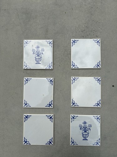 Antique tiles set six - tiles, made