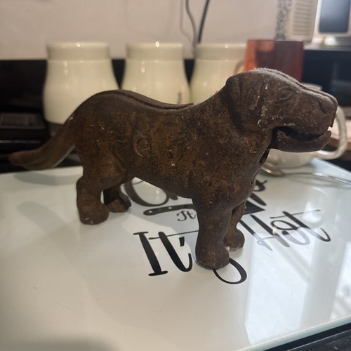 Vintage brass dog shaped - brass,